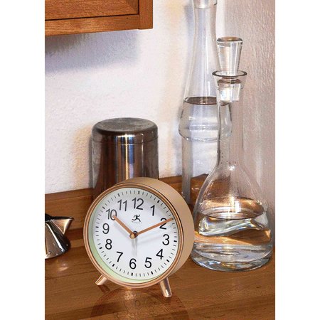 Infinity Instruments Copper Tabletop Alarm Clock 15684CP-4360